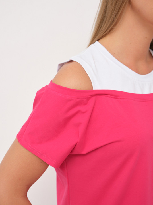 Платье женское Мирэль со стразами фуксия