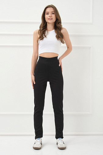 Лосины Рубчик чёрные