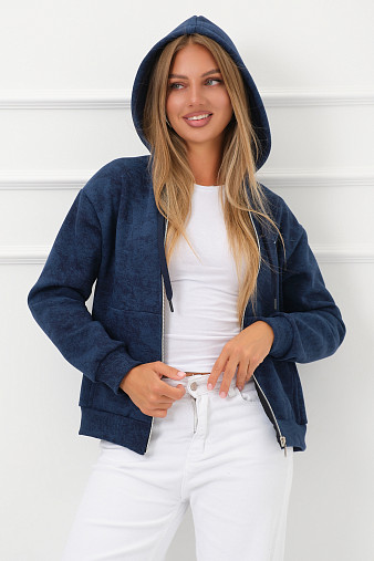 Толстовка женская Дюна начёс индиго