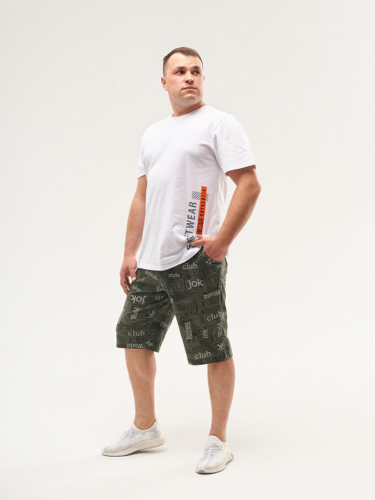 Шорты мужские Дачник хаки/буквы