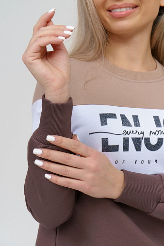 Толстовка женская Триада беж/шоколад