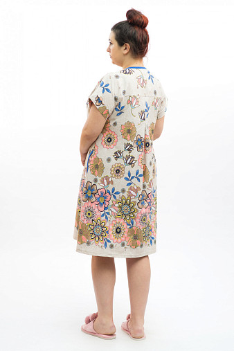 Халат Комфорт беж/цветы