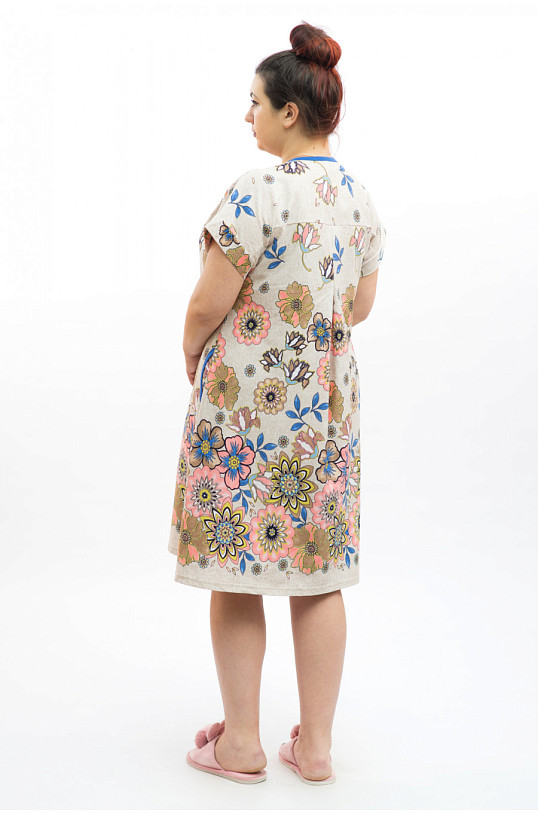 Халат Комфорт беж/цветы