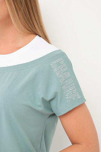 Платье женское Мирэль со стразами изумруд