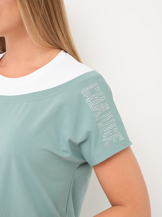 Платье женское Мирэль со стразами изумруд