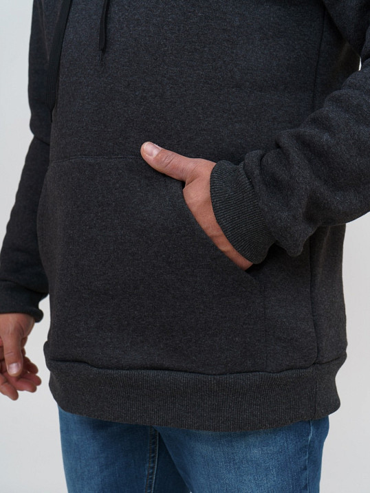 Толстовка мужская Тайм т.серый/меланж 3-х нитка начес