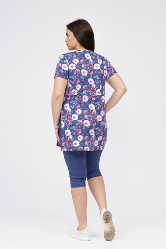 Костюм Симона индиго/цветы