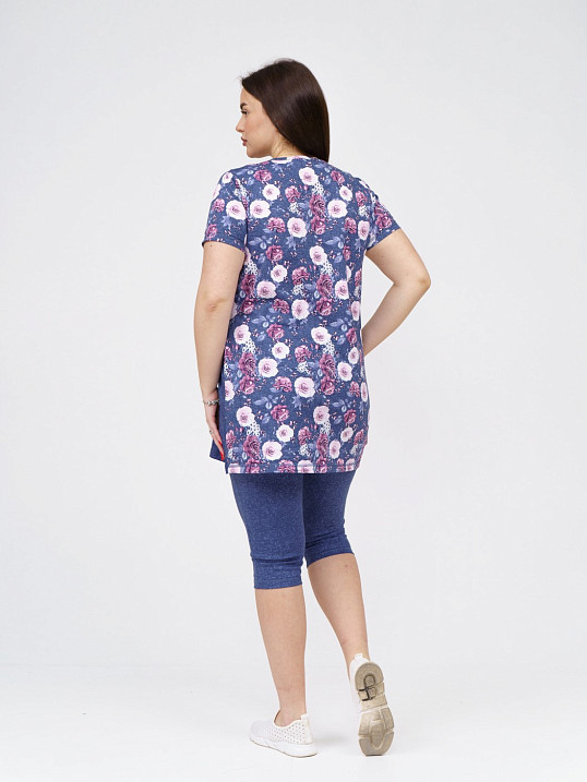 Костюм Симона индиго/цветы