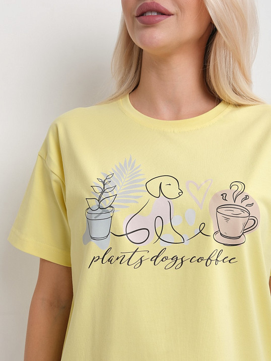 Футболка женская Смайл лимон