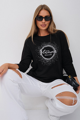Лонгслив жен. Гламур черный