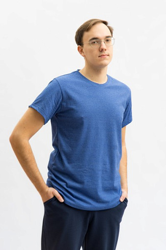 Футболка мужская кор. рукав Меланж василек