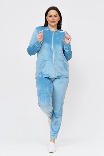 Костюм Авеню велюр аква