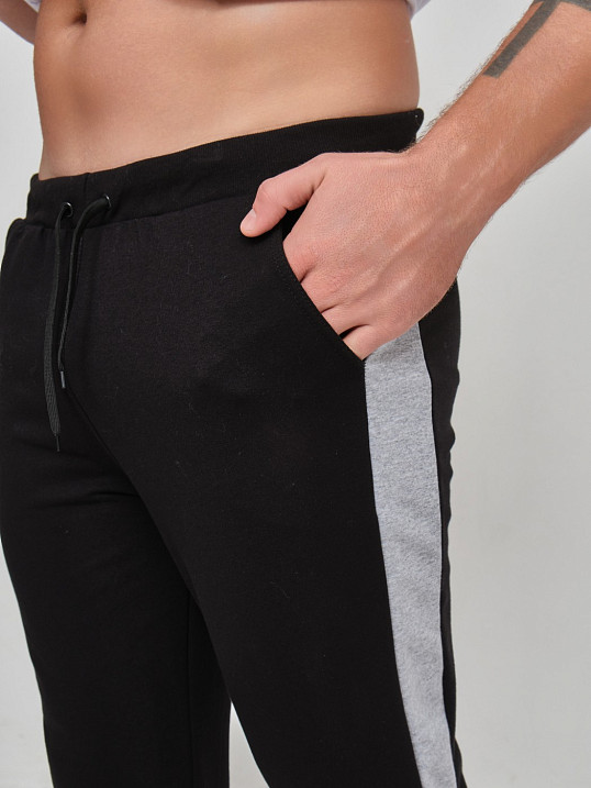 Брюки мужские лампас чёрный