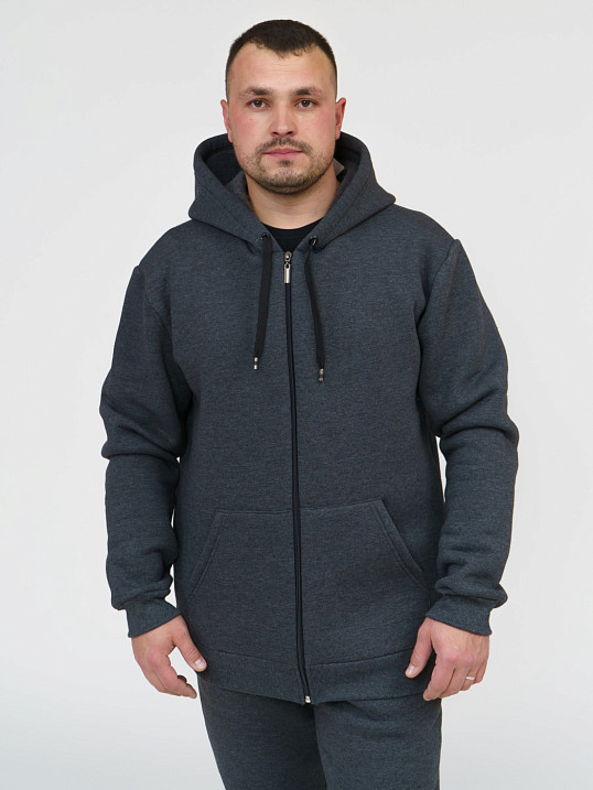Толстовка мужская Степ без печати антрацит футер 3-х нитка