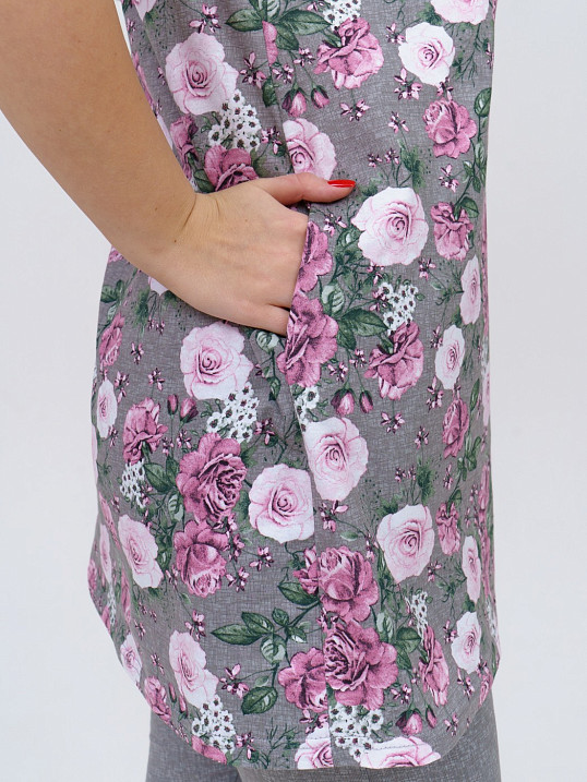 Костюм Симона серый/цветы