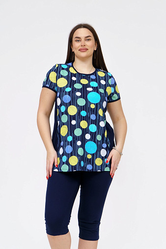 Костюм Легкое движение синий/круги