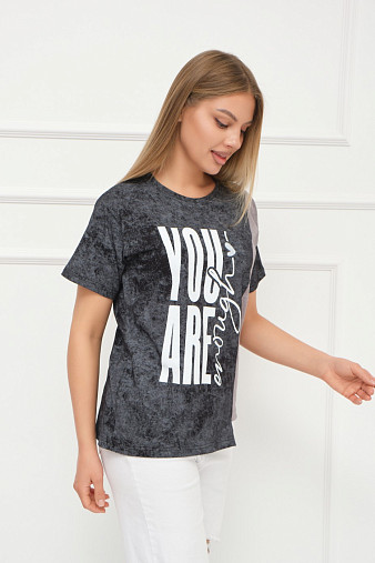 Футболка женская Рефлекс антрацит/серый