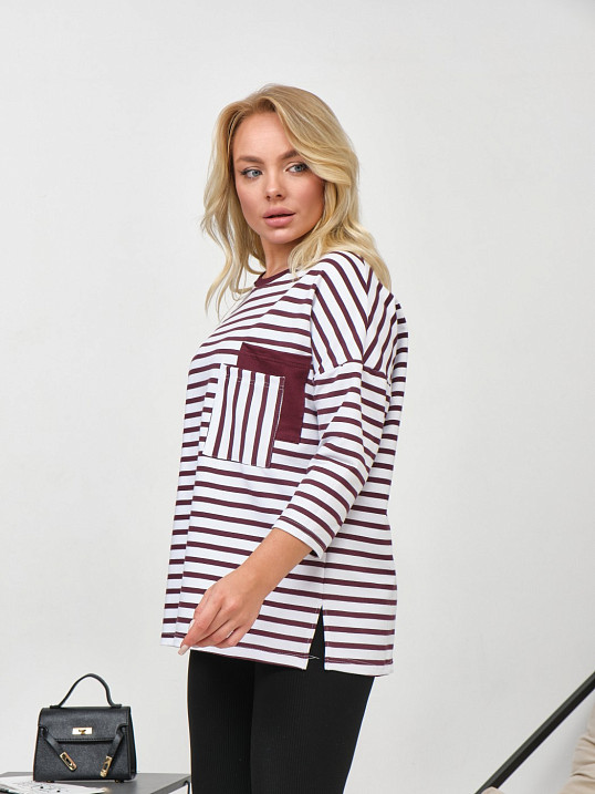 Лонгслив Горизонт марсала