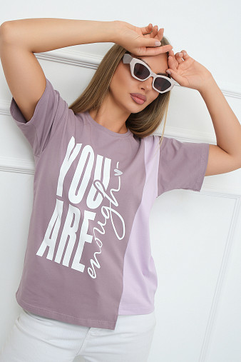 Футболка женская Рефлекс корица/лаванда