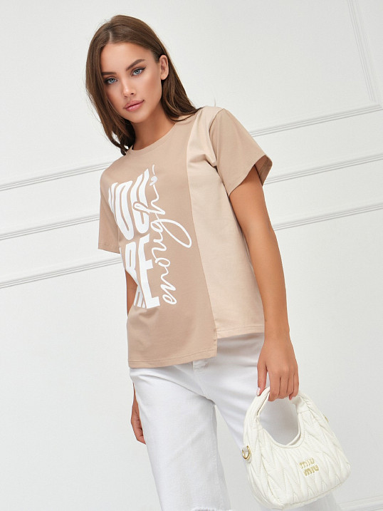 Футболка женская Рефлекс таба/беж