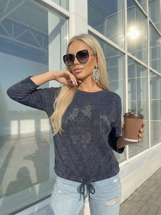 Джемпер женский Мегаполис 3/4 рукав синий