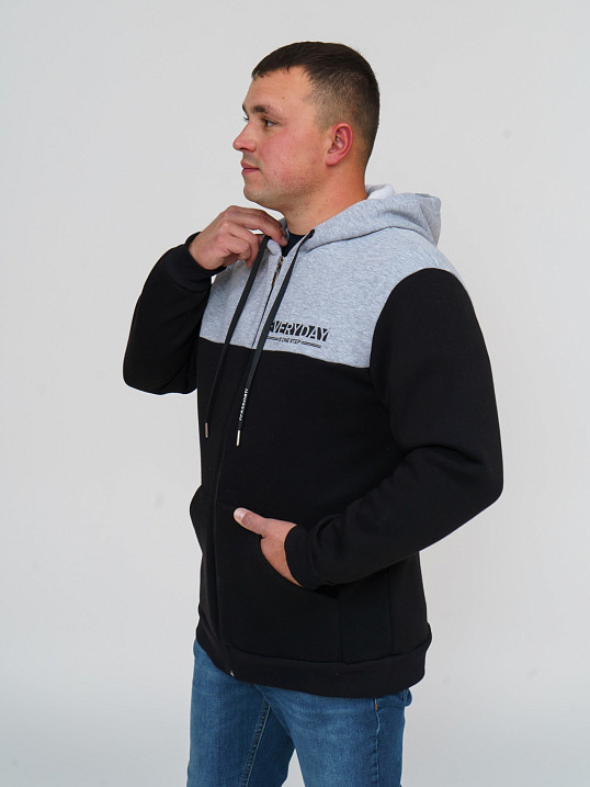 Толстовка мужская Фаворит черная 3-х нитка начес