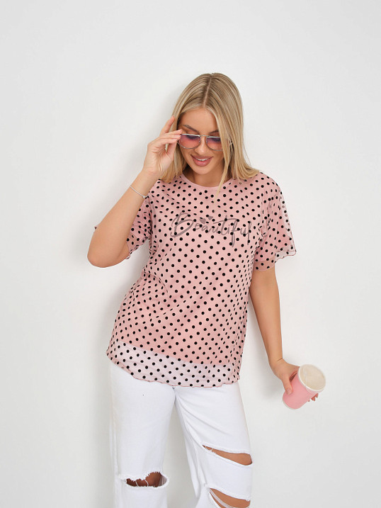 Футболка женская Бьюти вискоза пудра