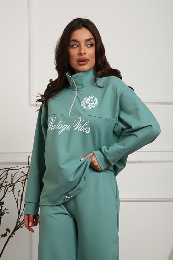 Костюм женский Верона однотонный св.изумруд