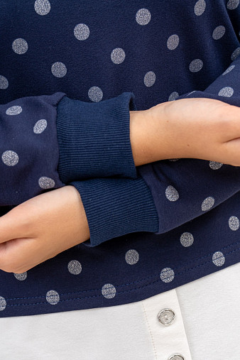 Толстовка женская Аврора синий/горох