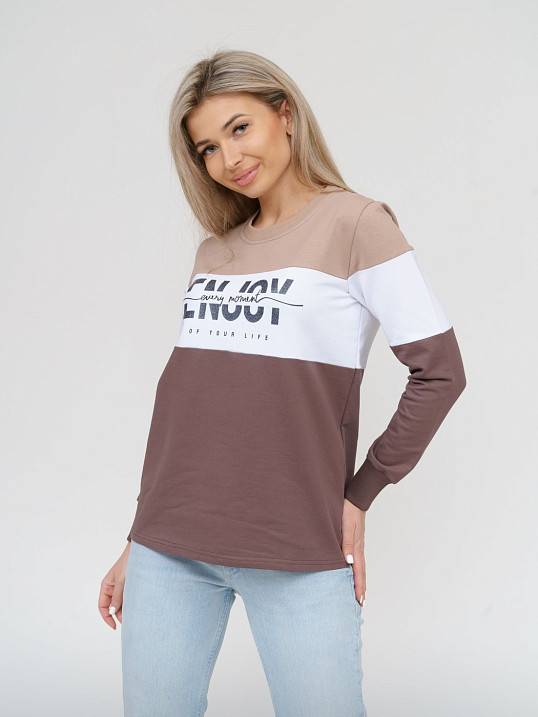 Толстовка женская Триада беж/шоколад