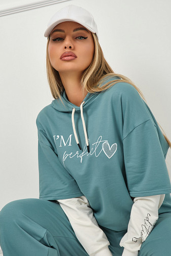 Толстовка женская Венди бирюза
