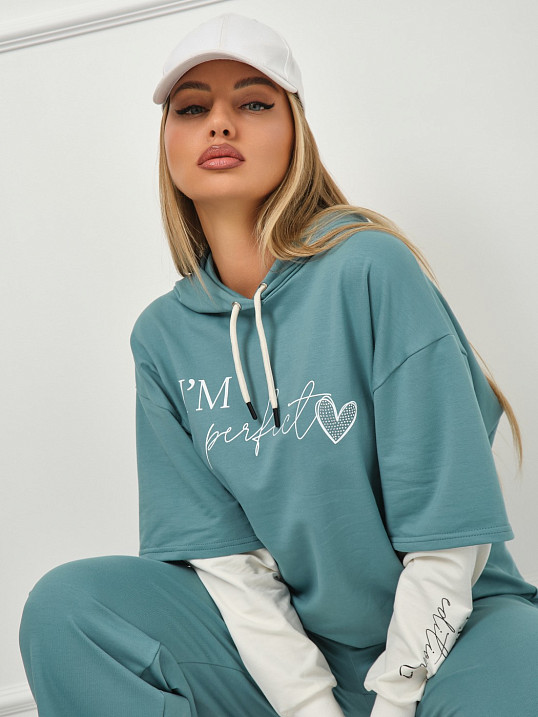 Толстовка женская Венди бирюза