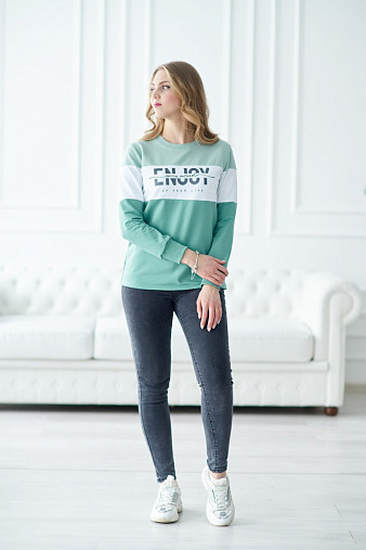 Толстовка женская Триада мята/аква