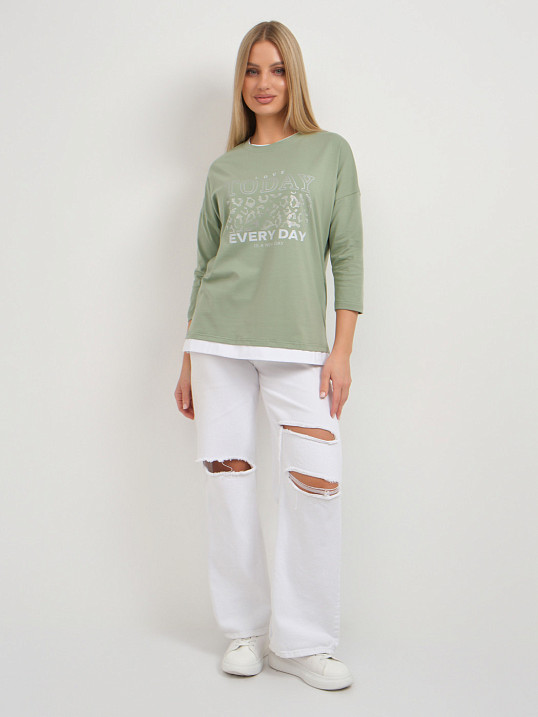 Лонгслив женский Лео фисташка