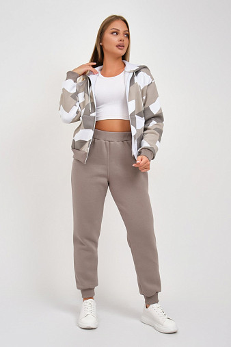 Костюм женский Дюна набивка начёс олива