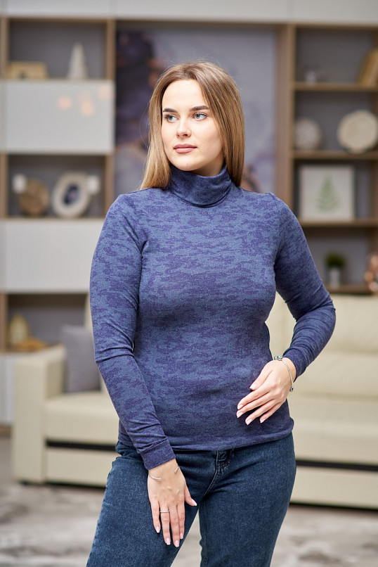 Водолазка классическая ангора индиго КМФ