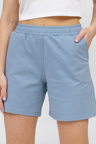 Шорты женские футер голубая дымка
