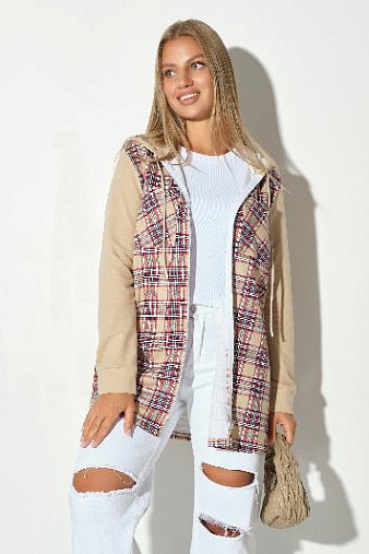 Рубашка жен. Гармония бежевый/клетка