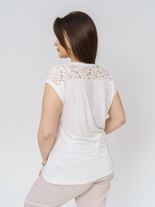 Футболка Кимоно-кружево ваниль