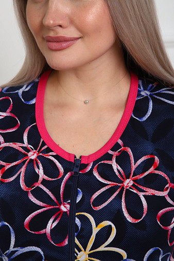 Халат Кира синий/бантик