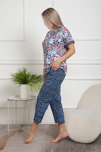 Костюм женский Линда джинс/мультиколор