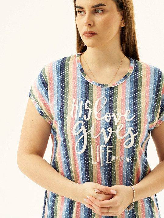 Туника Романтика мультиколор/полоса