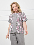 Костюм Моника серый/цветы