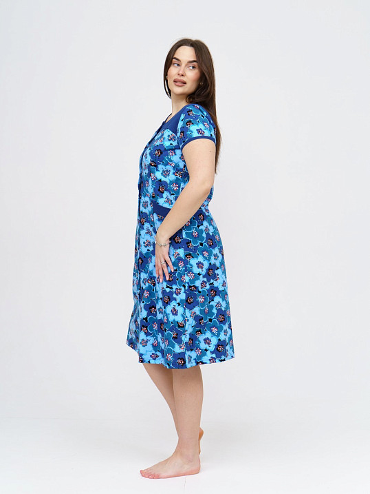 Халат Дыхание Лета петроль/цветы