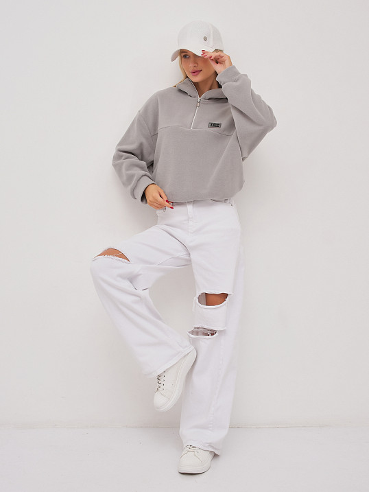 Толстовка жен. Тренд флис св.серый