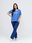 Футболка женская Ника индиго/меланж 