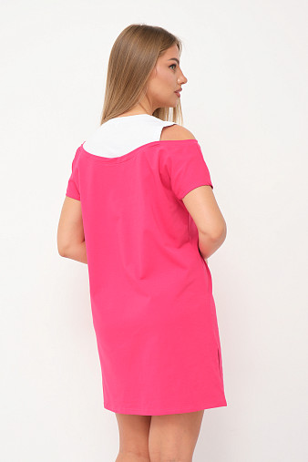 Платье женское Мирэль со стразами фуксия