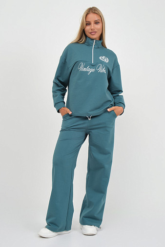 Костюм женский Верона однотонный изумруд