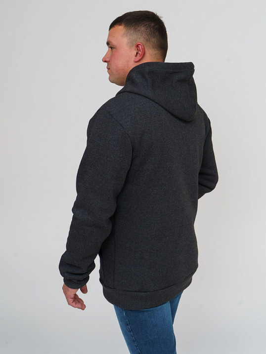 Толстовка мужская Тайм т.серый/меланж 3-х нитка начес