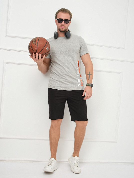 Футболка мужская Норд серый меланж